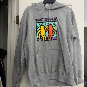 Best Buddies Hoodie - Gray with Yellow & Orange Artwork